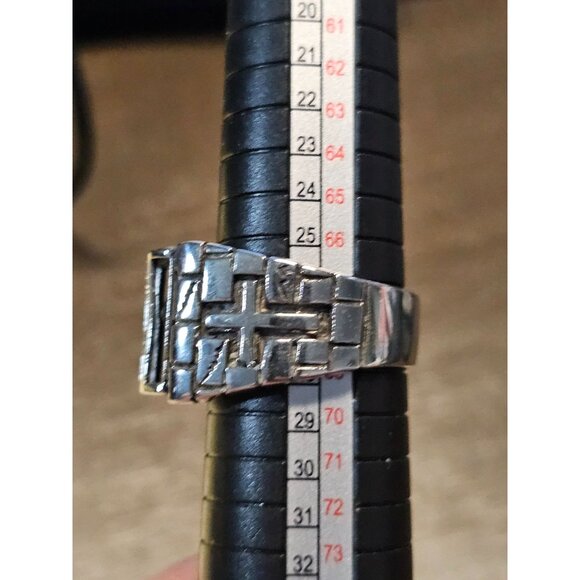 Stainless Steel Cage Skull Cross Size 12 Ring - Picture 4 of 4